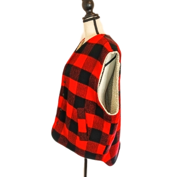 American Vintage ::Canyon Guide Outfitters Hunting Wool Sherpa Lined Vest Size L - Picture 4 of 7